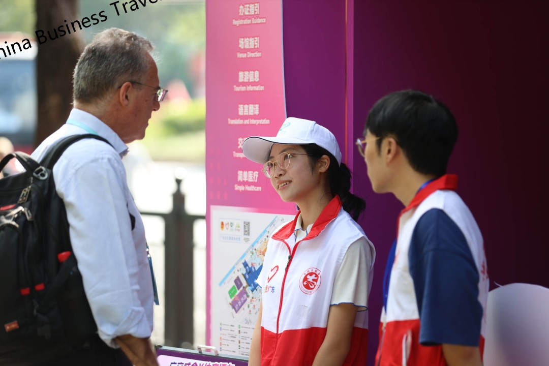 A university student working as a low-cost interpreter on the Canton Fair private market